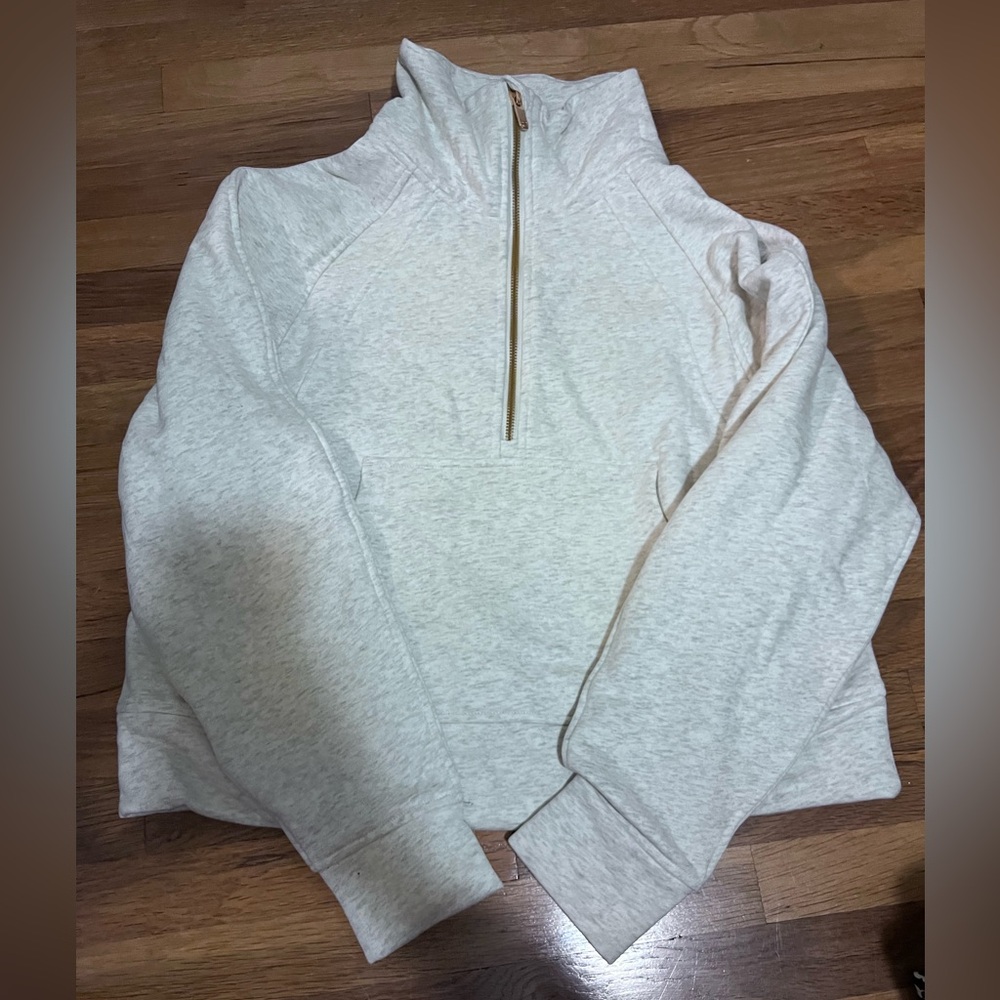 Women's Cream Half-Zip Sweater